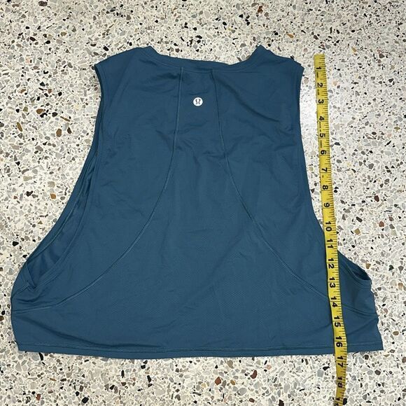 Lululemon desert teal turquoise crop muscle love tank 6 - Picture 6 of 7